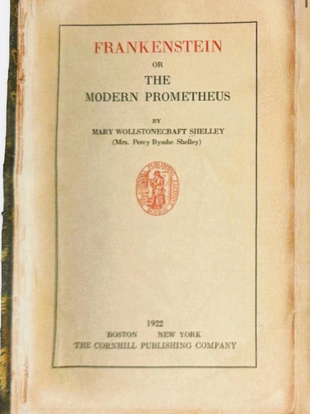 Frankenstein Book Microfiber Eyeglass Cleaning Cloth Gold Lightning Design